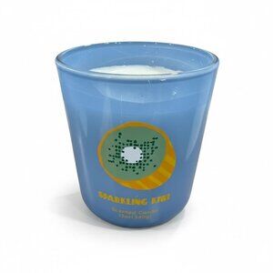 Room Essentials Sparkling Kiwi Scented Jar Candle 12oz Blue Glass